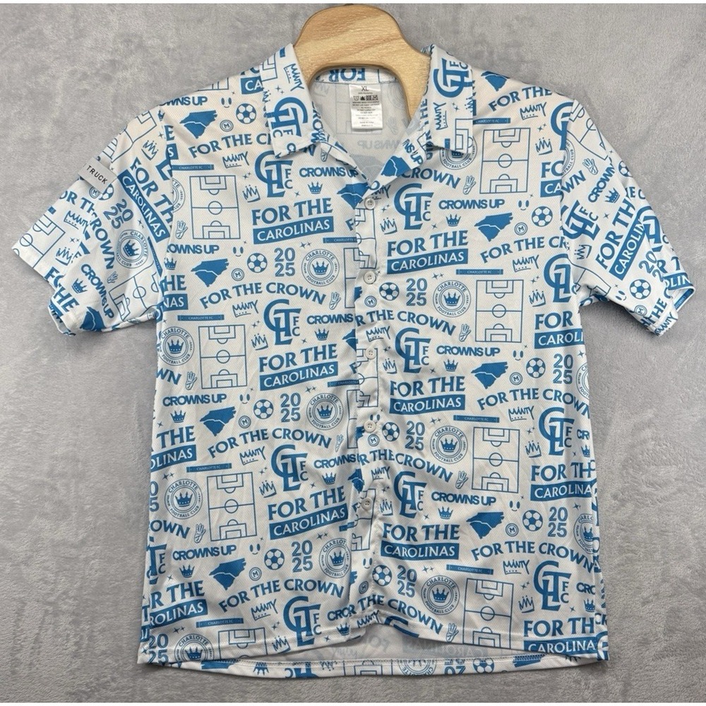 Charlotte FC Football Club Soccer Hawaiian‎ Shirt Stadium Giveaway SGA Size XL